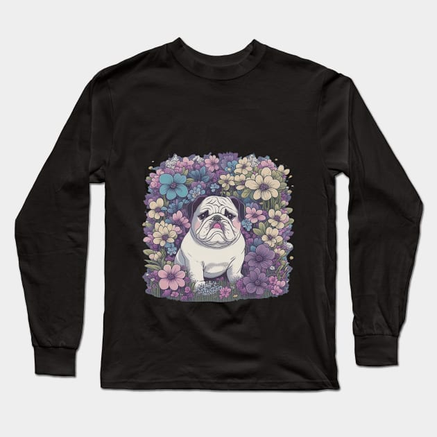 Bulldog Boldness - Strong and Stubborn Charm Long Sleeve T-Shirt by Paul Buttermilk 